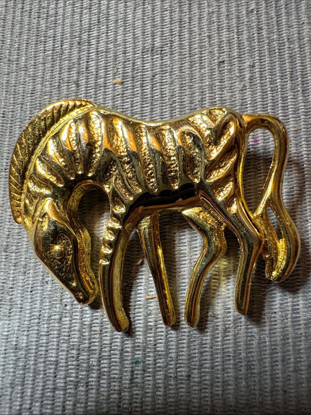 Vintage Source Unknown Gold Horse Brooch